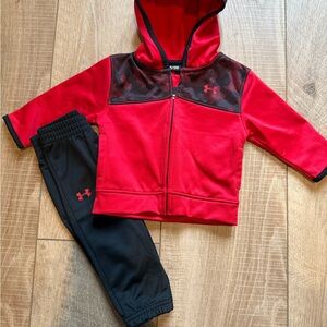 Under Armour Red and Black Toddler Tracksuit 6-9 mo